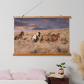 Wilde paarden die lopen hangend wandkleed (Slaapkamer)