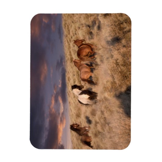 Wilde paarden die lopen magneet (Verticaal)