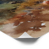 Wilde paarden die Waterverf van bossen uitvoeren Perfect Poster (Hoek)