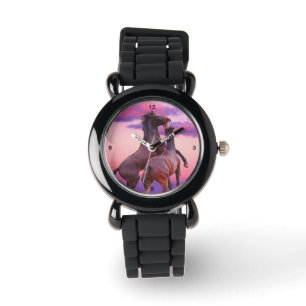 Wilde paarden die zonnestralen opfokken Watch Horloge