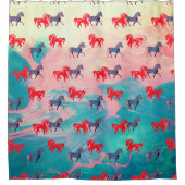 Wilde paarden Dierenprint Douchegordijn (Voorkant)