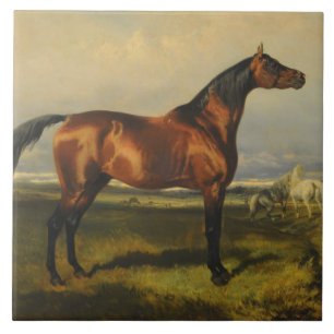  wilde paarden door Alfred de Dreux Tegeltje