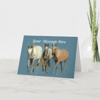 Wilde paarden en heerlijk Wenskaart Bedankkaart