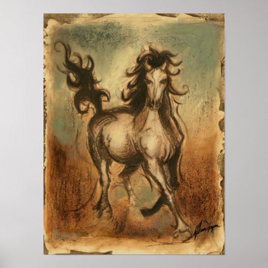 Wilde paarden en warme kleuren poster (Voorkant)