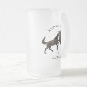 Wilde paarden en zand wasbekken matglas bierpul (Voorkant rechts)