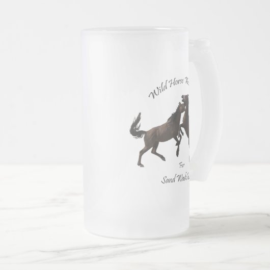 Wilde paarden en zand wasbekken matglas bierpul (Voorkant rechts)