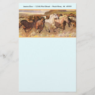 Wilde paarden Horse Mustang Stationery Note paper Briefpapier