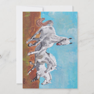 Wilde paarden in acryl kaart