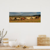 Wilde paarden in het dal-poster poster (Keuken)