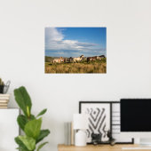 Wilde paarden in het Nationaal Park Theodore Roose Poster (Thuiskantoor)