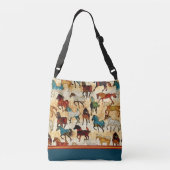 Wilde paarden Kruisdieren Canvas tas (Achterkant)