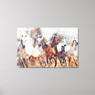 Wilde paarden Kunstcanvas afdrukken
