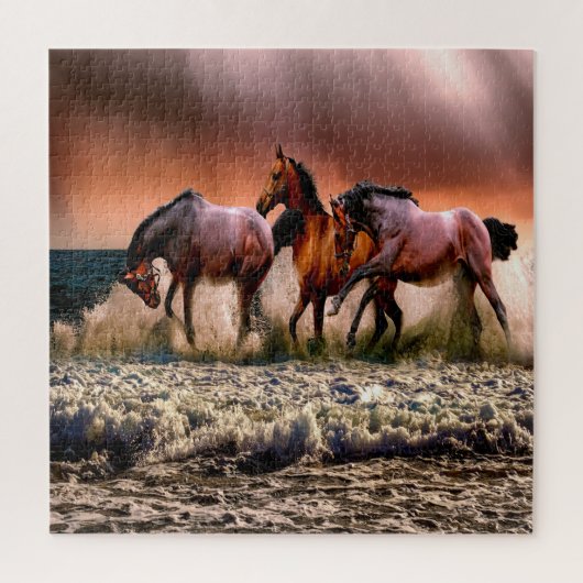 Wilde paarden Lake Adventure Legpuzzel (Verticaal)