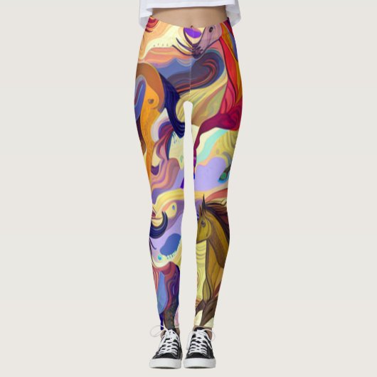 Wilde paarden leggings (Voorkant)