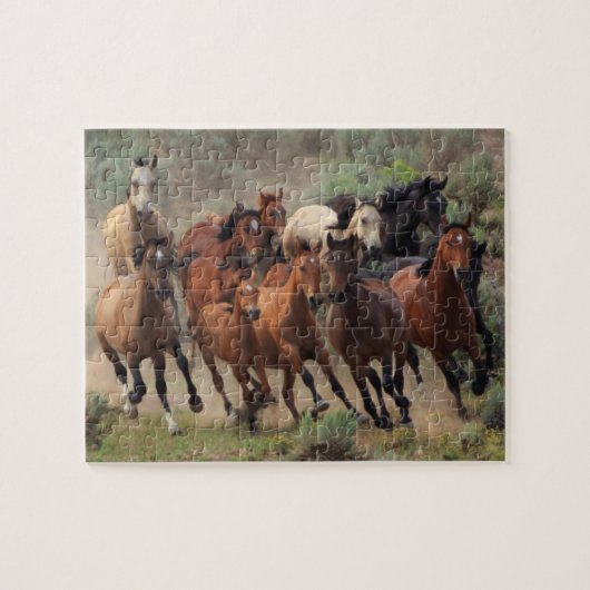 Wilde paarden legpuzzel (Horizontaal)