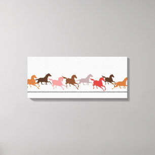 Wilde paarden lopen canvas afdruk