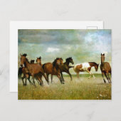 Wilde paarden lopen - creatieve kunst briefkaart (Voorkant / Achterkant)
