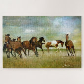 Wilde paarden lopen - creatieve kunst legpuzzel (Horizontaal)