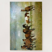 Wilde paarden lopen -  creatieve kunst legpuzzel (Verticaal)