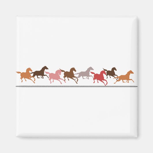 Wilde paarden lopen magneet (Voorkant)