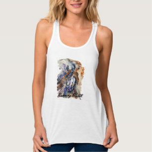 Wilde paarden lopen, Waterverf schilderen printpla Tanktop