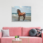 Wilde paarden op het strand afdrukken (Insitu (Woonkamer))