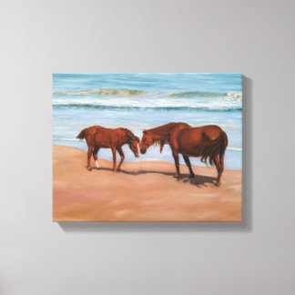 Wilde Paarden op verpakte canvas print
