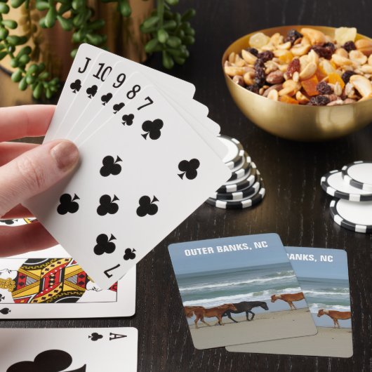 Wilde paarden Outer Banks OBX North Carolina Pokerkaarten (Insitu)