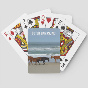 Wilde paarden Outer Banks OBX North Carolina Pokerkaarten