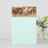 Wilde paarden Paarden Letterhead Stationery Light Briefpapier (Staand voorkant)