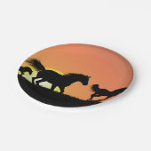 Wilde paarden papieren bordje (Gekanteld)
