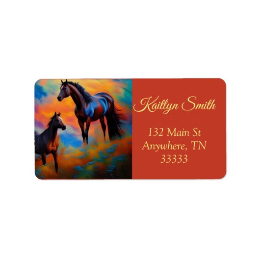 Wilde paarden *personaliseren* etiket (Voorkant)