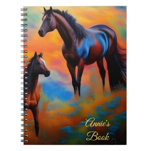 Wilde paarden *personaliseren* notitieboek (Voorkant)