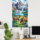 Wilde paarden poster (Thuiskantoor)