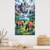 Wilde paarden poster (Keuken)