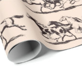 wilde paarden print cadeaupapier (Rol Hoek)