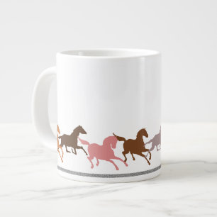 Wilde paarden rennen grote koffiekop