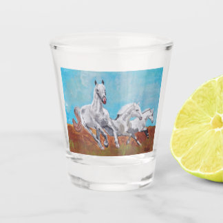 Wilde paarden shot glas