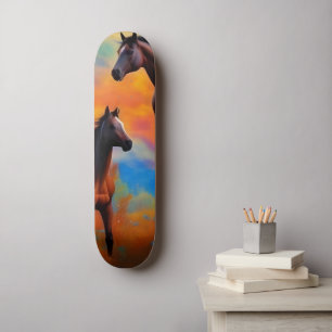 Wilde paarden skateboard