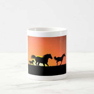 Wilde Paarden Sunset Silhouet Koffiemok