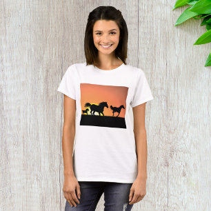 Wilde Paarden Sunset Silhouet T-shirt