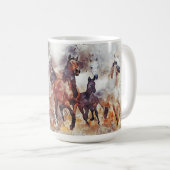 Wilde paarden Waterverf Artwork Koffiemok (Voorkant rechts)
