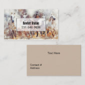 Wilde paarden Waterverf Artwork Visitekaartje (Voorkant / Achterkant)