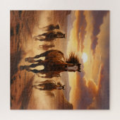 Wilde paarden woestijn legpuzzel (Horizontaal)