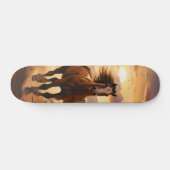 Wilde paarden woestijn skateboard (Horizontaal)