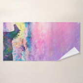 Wilde paardenpitten die lopen "WE ZIJN HET LAND" Badhanddoek