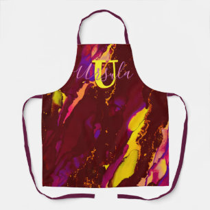 Wilde Paars en Fuscia Alcohol Ink Apron Schort