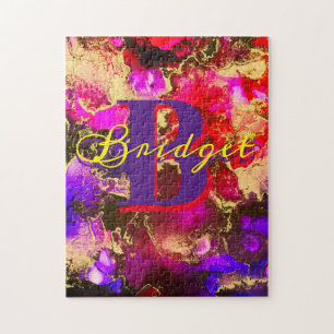 Wilde Paars en Fuscia Alcohol Ink Legpuzzel