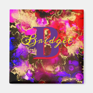 Wilde Paars en Fuscia Alcohol Ink Magneet