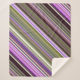 Wilde Paarse Asters Paarse en Groene Streep Sherpa Deken